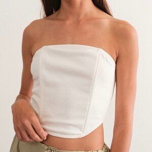 1 LEFT!! HIT THE CITY WHITE CORSET TOP